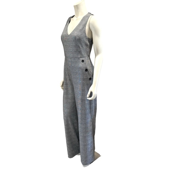 June & Hudson Glen Plaid Houndstooth Wide Leg Jumpsuit - Picture 10 of 16